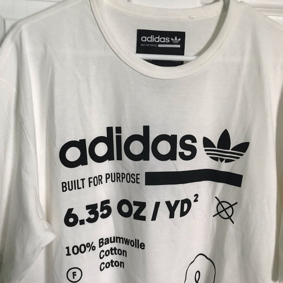 Adidas white cotton t shirt, new - Picture 2 of 6